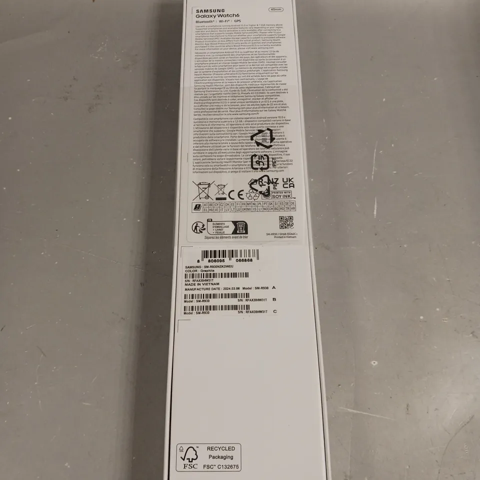 BOXED SAMSUNG GALAXY WATCH6 SMARTWATCH 