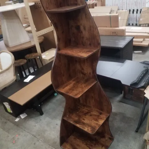 179CM H X 48CM W CORNER BOOKCASE - BROWN