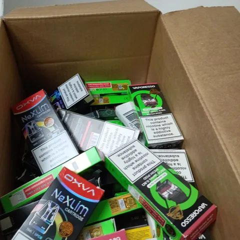 BOX OF APPROXIMATELY 20 ASSORTED ECIGS INCLUDING VAPORESSO AND OXVA