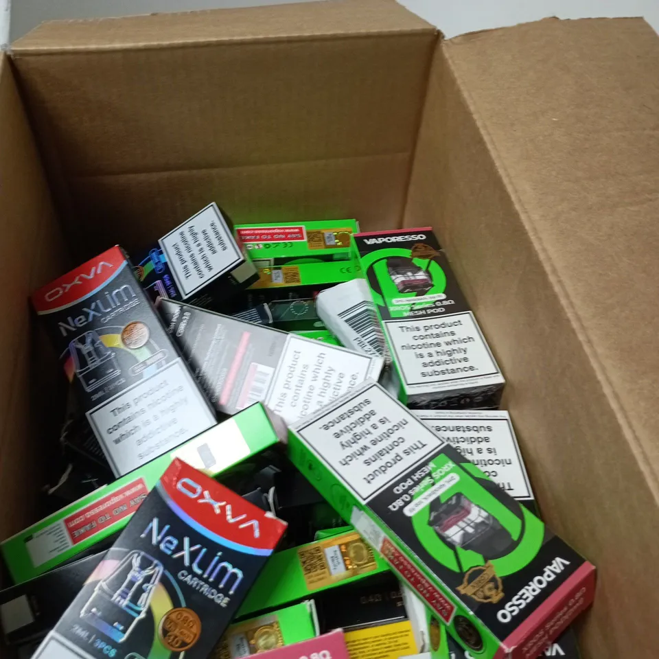 BOX OF APPROXIMATELY 20 ASSORTED ECIGS  INCLUDING VAPORESSO AND OXVA 
