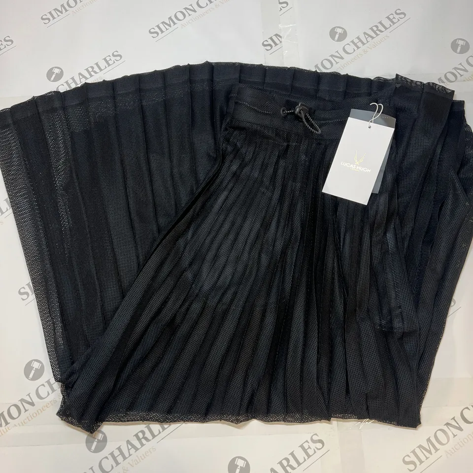 LUCAS HUGH PIVOT PLEATED SKIRT IN BLACK SIZE M/L