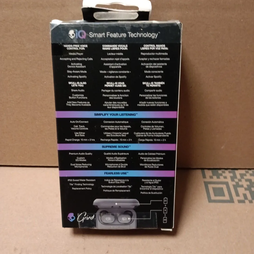 SKULLCANDY GRIND TRUE WIRELESS EARBUDS – CHILL GREY (BOXED)