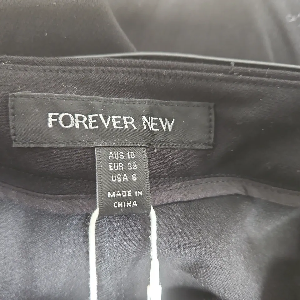 FOREVER NEW WOMEN'S BLACK TROUSERS – AU 10 (EUR 38, USA 6)
