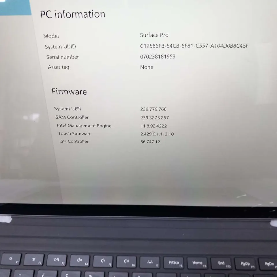 MICROSOFT SURFACE PRO 256GB