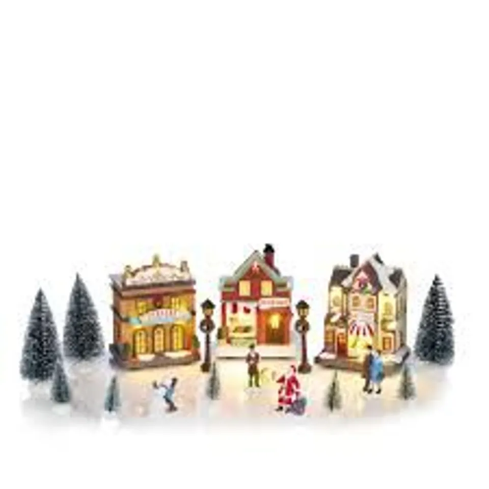 SANTA EXPRESS SET OF CHRISTMAS STREET SCENERY