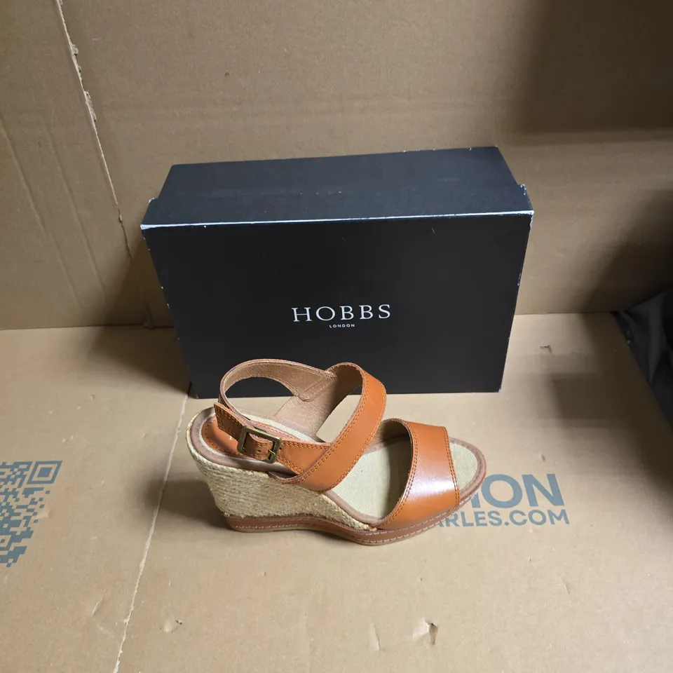 HOBBS LONDON WOMEN'S LEATHER WEDGE ESPADRILLE SANDALS – UK 6 (EU 39)
