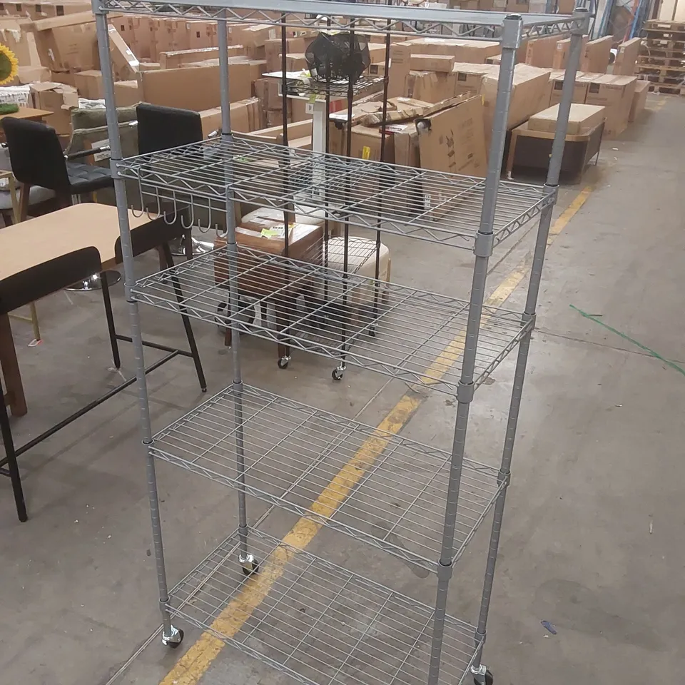 ELLASYN 76CM W POWDER COATED STEEL SHELVING UNIT