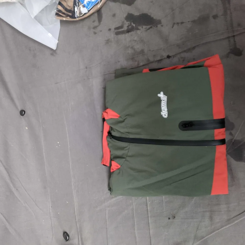 DRAMA JACKET – GREEN & RED TWO-TONE, UK SIZE S