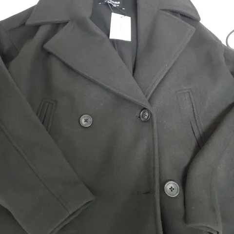 STRADIVARIUS BLACK SOFT JACKET - EUR SMALL