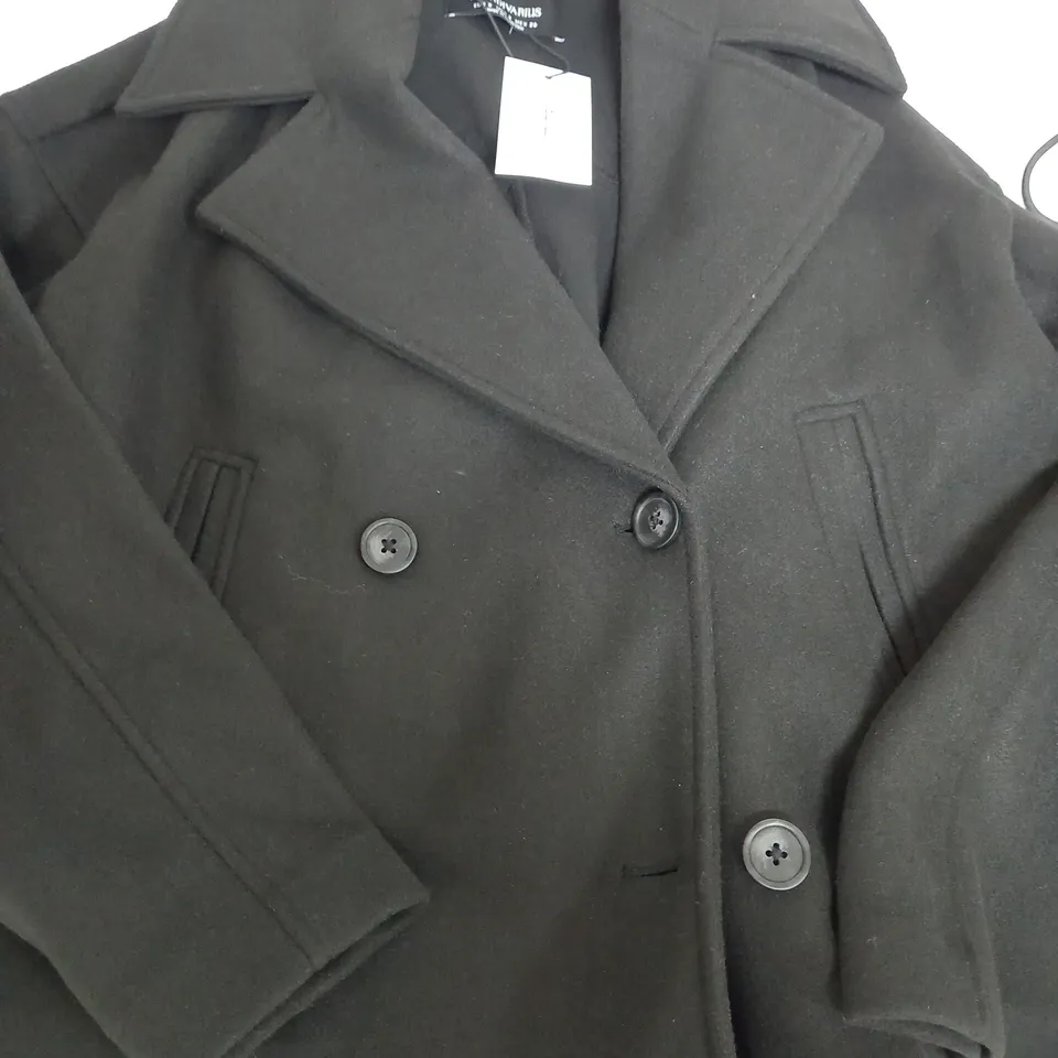STRADIVARIUS BLACK SOFT JACKET - EUR SMALL