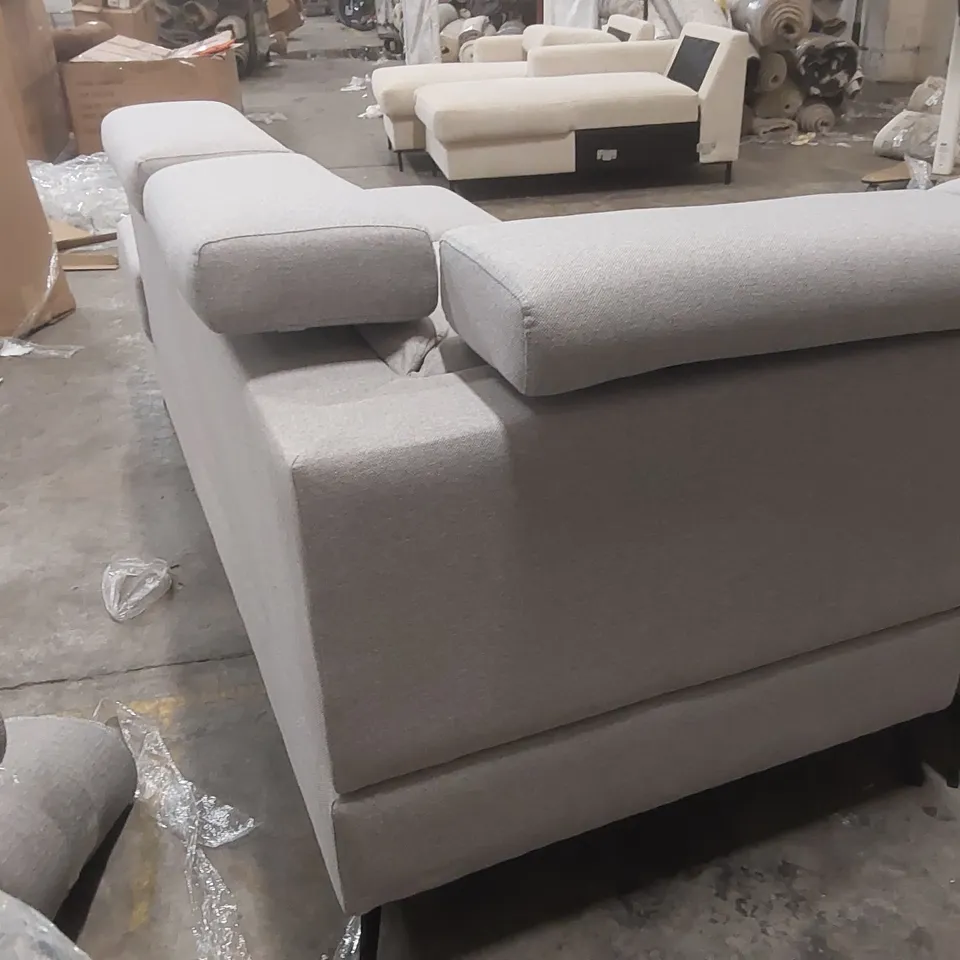 QUALITY DESIGNER FABRIC UPHOLSTERED ELECTRIC RECLINER CORNER SOFA WITH STORAGE