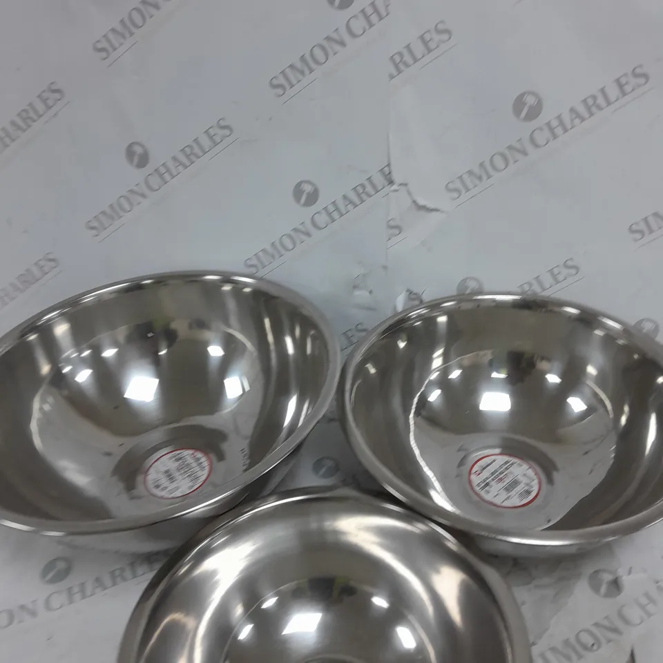 SET OF 3 PROFESSIONAL STAINLESS STEEL MIXING BOWL