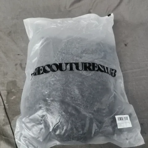 THE COUTURE CLUB MONGRAM EMBLEM FLUFFY KNIT JOGGERS – CHARCOAL – SIZE M