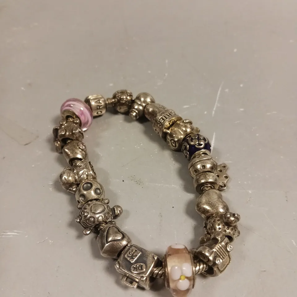 ROPE CHAIN CHARM BRACELET WITH VARIOUS CHARMS 