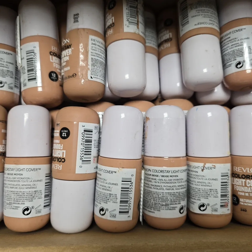 BOX OF APPROXIMATELY 40 REVLON COLOURSTAY LIGHT COVER 30ML FOUNDATIONS - 240