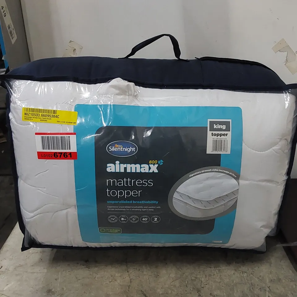 BAGGED SILENTNIGHT AIRMAX 8cm THICK BREATHABLE MATTRESS TOPPER // SIZE: KING