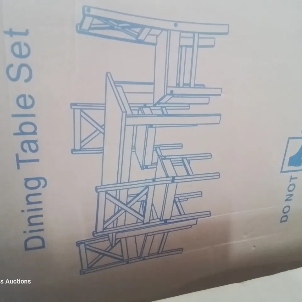 BOXED DINING TABLE SET GREY