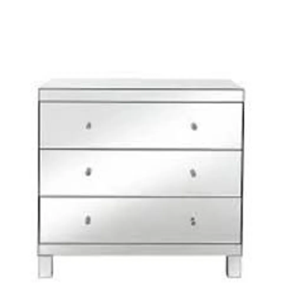 BOXED PARISIAN 3 DRAWER WIDE CHEST MIRRORED ( 1 BOX )  RRP £289