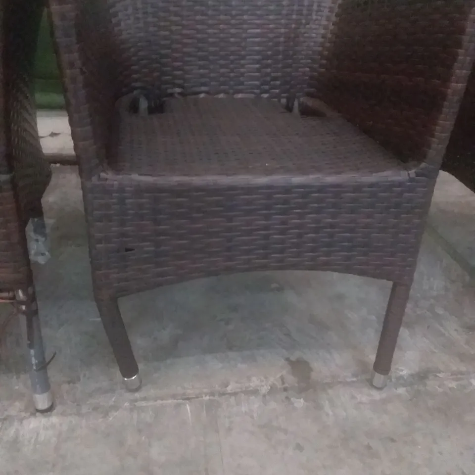 X4 RATTAN EFFECT GARDEN CHAIRS BROWN