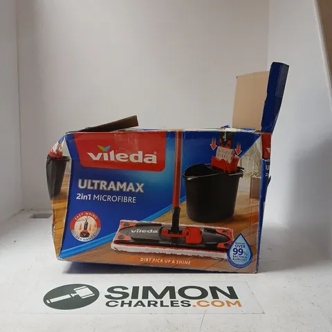 VILEDA ULTRAMAX 2IN1 MICROFIBRE MOP & BUCKET SYSTEM – BOXED (DAMAGED BOX)