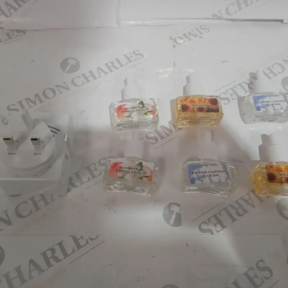 BOXED HOMEWORX BY SLATKIN & CO. PLUG IN DIFFUSER GIFT SET WITH 6 REFILLS