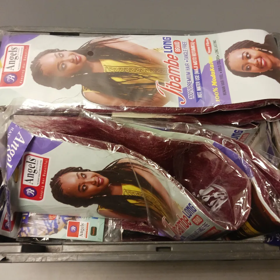 APPROXIMATELY 8 ANGELS JIBAMBE LONG BRAIDS IN VARIOUS COLOURS