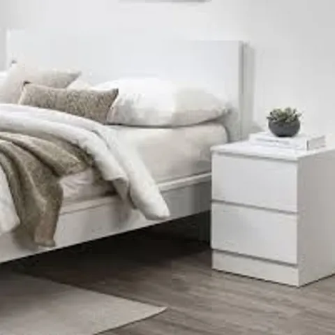BOXED OSLO BEDSIDE TABLE - WHITE (1 BOX)