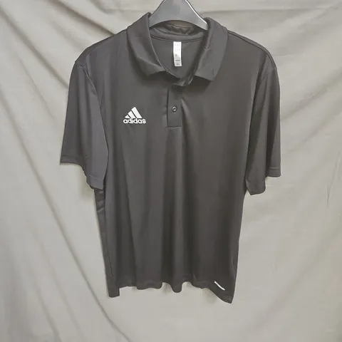 ADIDAS BLACK POLO SHIRT WITH WHITE LOGO SIZE M