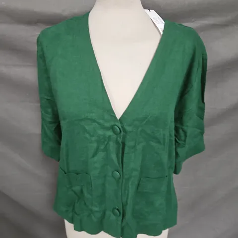 NOBODY'S CHILD BOBBIE SHIRT IN LINEN GREEN SIZE 10