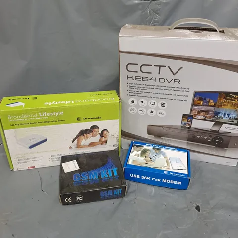 APPROXIMATELY 20 ASSORTED ELECTRICAL ITEMS TO INCLUDE CCTV H.264 DVR, WIRELESS ROUTER, USB 56K FAX MODEM, ETC - COLLECTION ONLY
