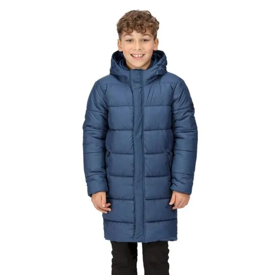 REGATTA KIDS BODIE HOODED LONG INSULATED JACKET SIZE 14 YEARS