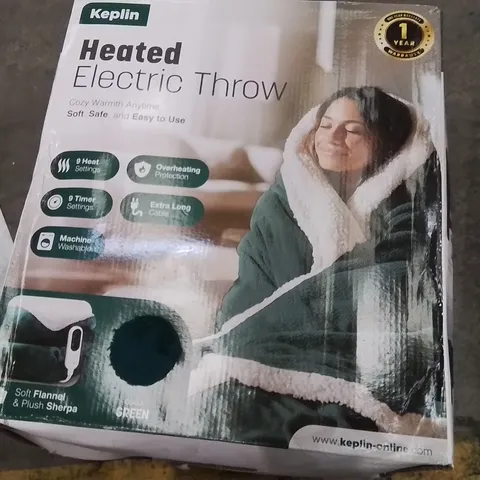 BOXED KEPLIN HEATED ELECTRIC THROW GREEN
