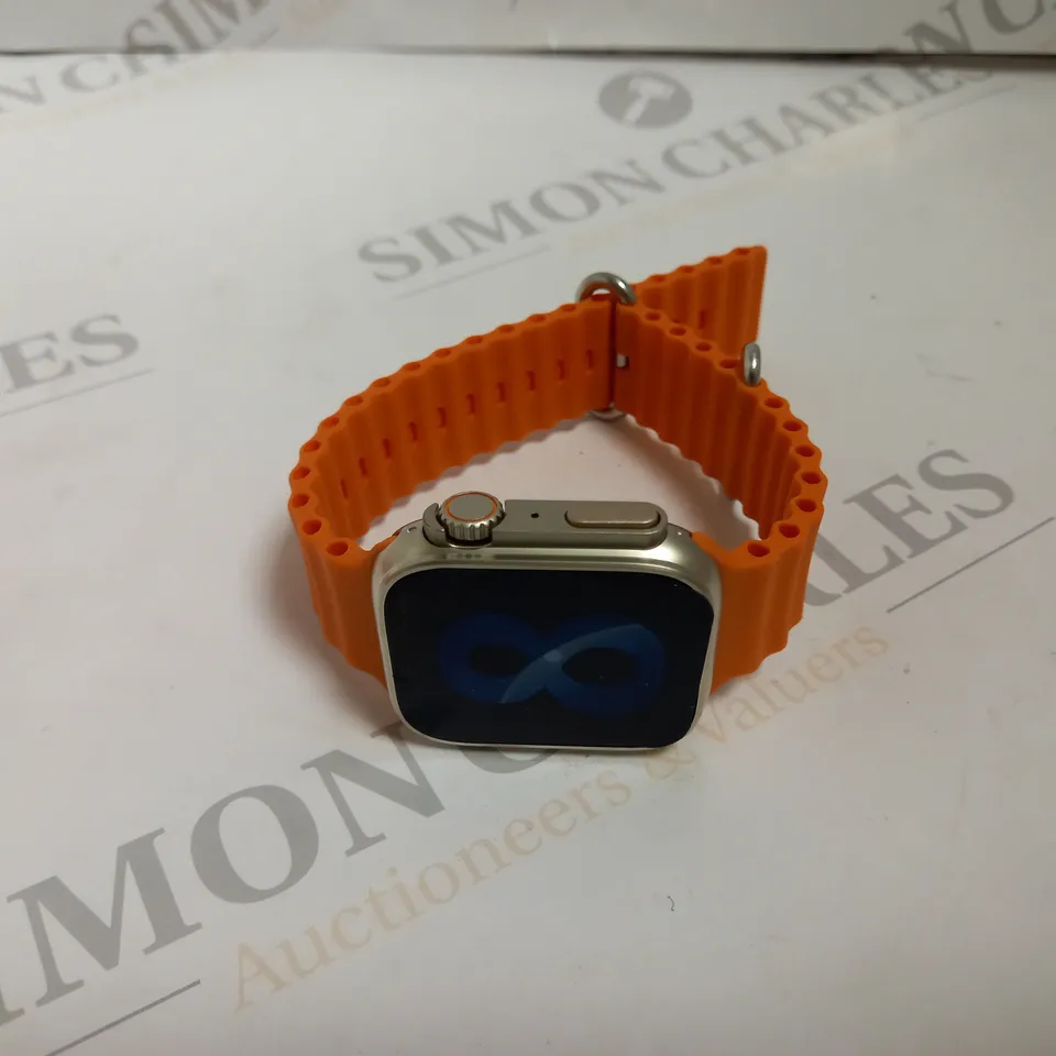 UNBRANDED SMART WATCH WITH ORANGE STRAP 