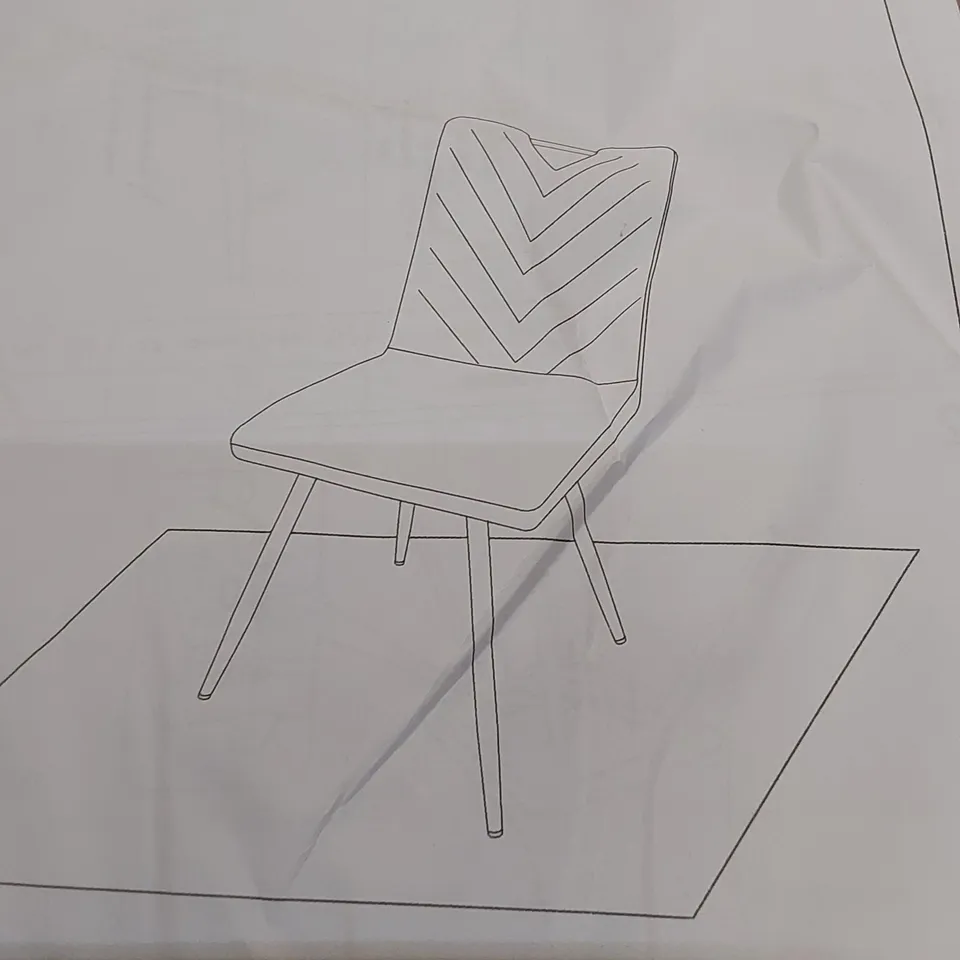 BOX CONTAINING SET OF 2 BLUE VELVET DINING CHAIR