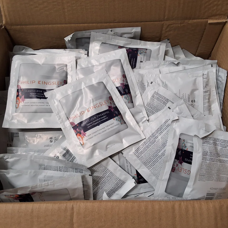 BOX CONTAINING APPROXIMATELY 100 SACHETS OF PHILIP KINGSLEY EGYPTIAN JASMINE & MANDARIN ELASTICIZER