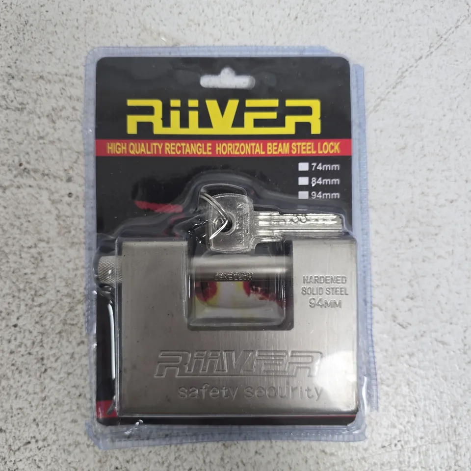RIVER HARDENED SOLID STEEL PADLOCK 94MM 