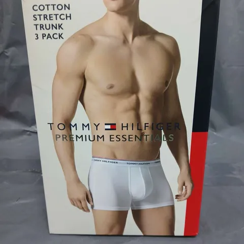 TOMMY HILFIGER PREMIUM ESSENTIALS COTTON STRETCH TRUNKS 3 PACK NAVY SIZE MEDIUM