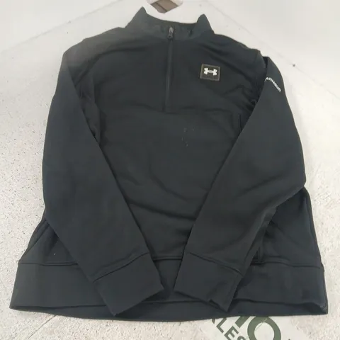 UNDER ARMOUR MEN'S BLACK QUARTER-ZIP TOP – SIZE M