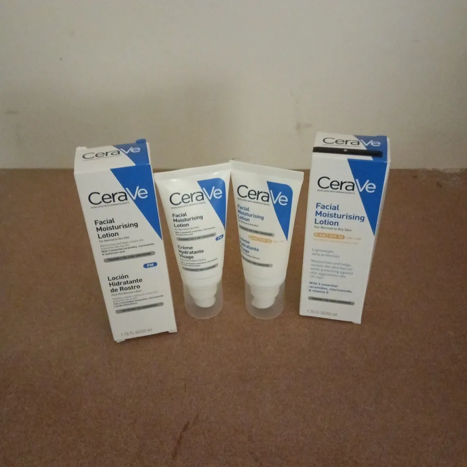 2 BOXED CERAVE PRODUCTS TO INCLUDE FACIAL MOISTURISING LOTION PM & FACIAL MOISTURISING LOTION SPF50