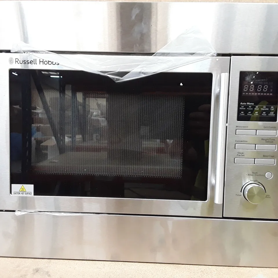 BRAND NEW BOXED RUSSELL HOBBS BUILT IN STAINLESS STEEL DIGITAL COMBINATION MICROWAVE (1 BOX)