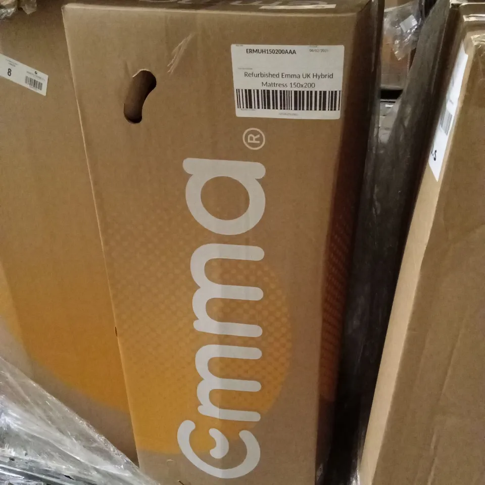 BOXED AND ROLLED MANUFACTURER REFURBISHED EMMA UK HYBRID MATTRESS 150 X 200CM (KING SIZE)