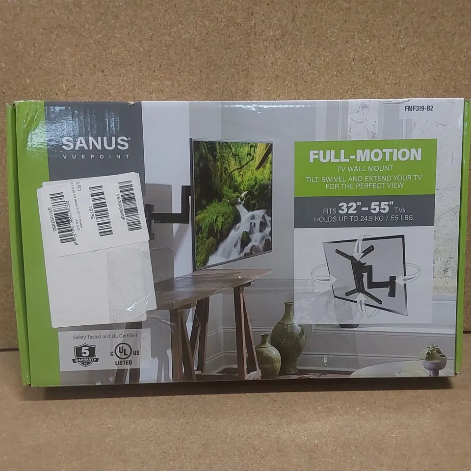 BOXED SANUS FMF319-B2 FULL MOTION 32-25" TV BRACKET  RRP £70