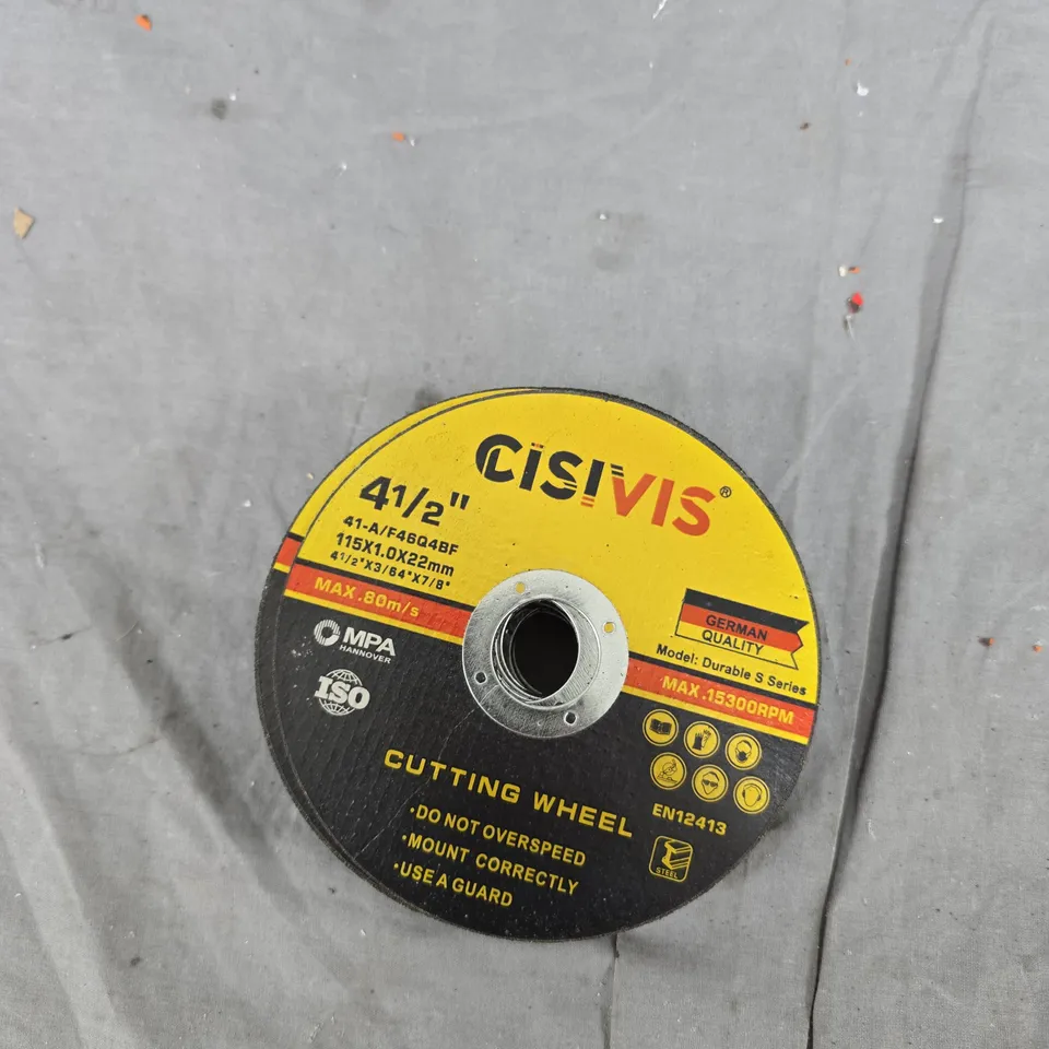 25X CISVIS CUTTING WHEEL – 115 MM (4 1/2"), 1.0 MM THICK, 22 MM BORE