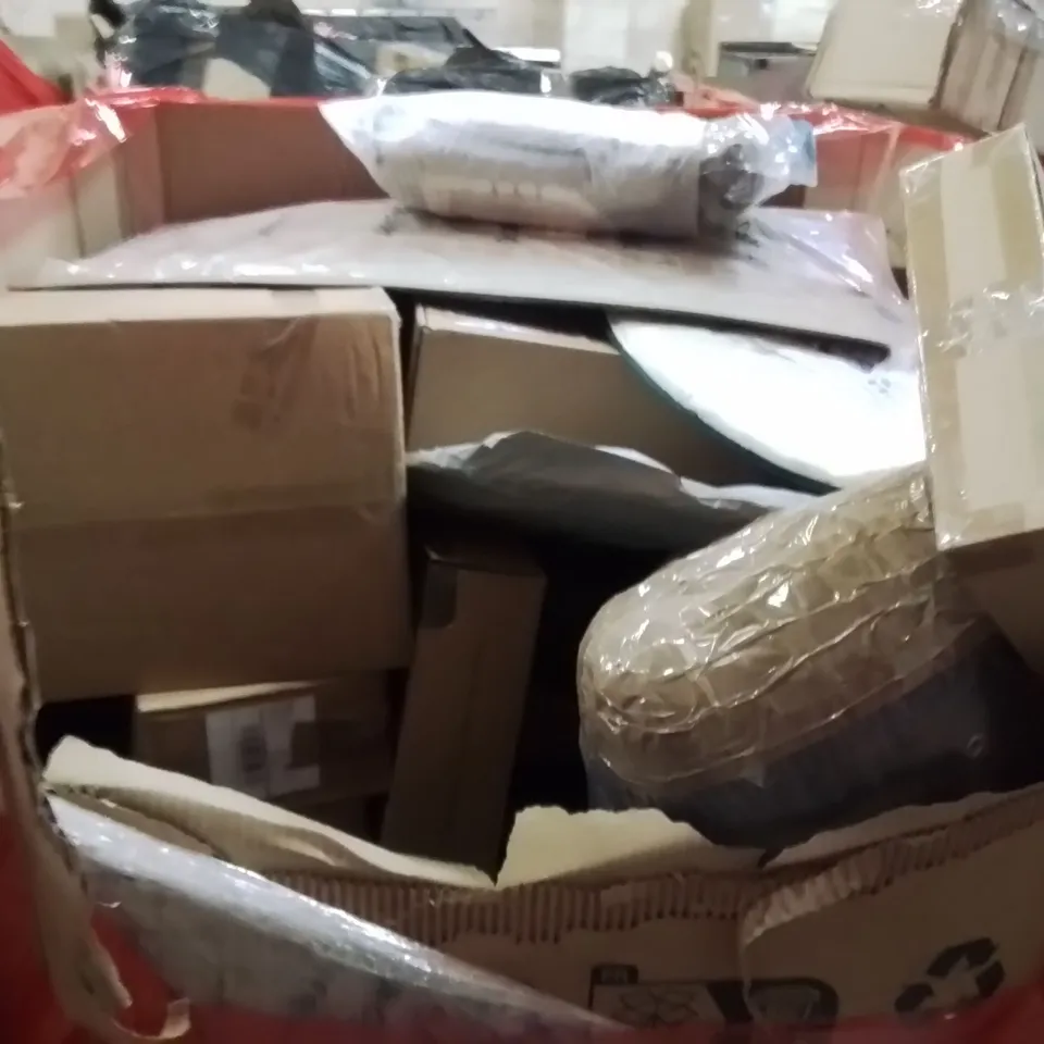 PALLET OF ASSORTED HOUSEHOLD GOODS AND PRODUCTS TO INCLUDE;POPUP TENT,COOKWARE SET,CRUTCHES