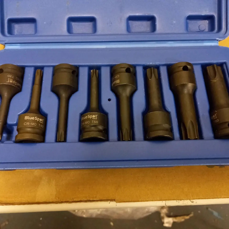 BLUE SPOT TOOLS 01506 BLUESPOT 8 PCE 1/2" IMPACT TORX SOCKETS (T30-T80), BLACK, 1/2-INCH, SET OF 8 PIECES