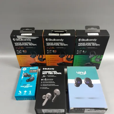 APPROXIMATELY 20 ASSORTED SKULL CANDY & JLAB WIRELESS EARPHONES