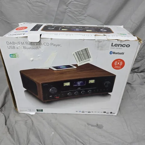 LENCO DAR-081WD DAB+ FM RADIO WITH CD PLAYER, USB & BLUETOOTH – BOXED (WOODEN FRONT)
