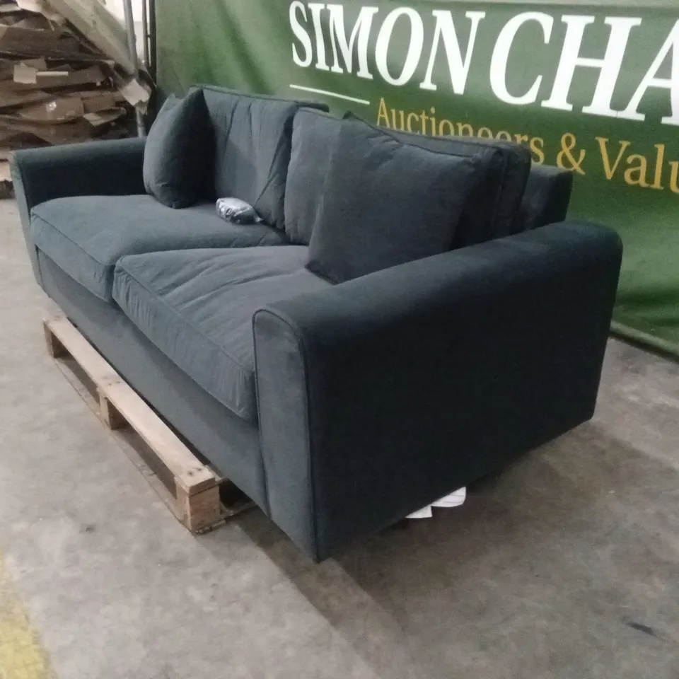 QUALITY DESIGNER SOLACE+CO AINSLEY 3 SEATER SOFA - CHARCOAL VELVET