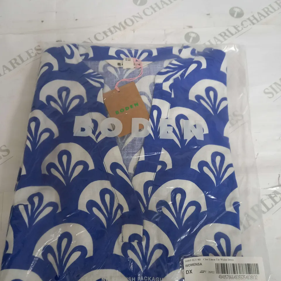 SEALED BODEN CLEO LINEN TIE WAIST DRESS - 8R