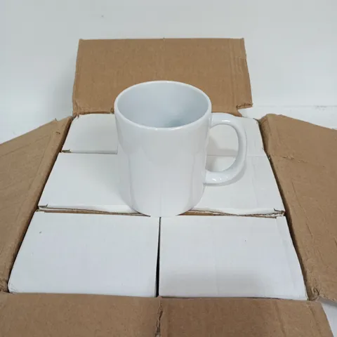 SET OF 6 WHITE 10OZ COATED MUGS